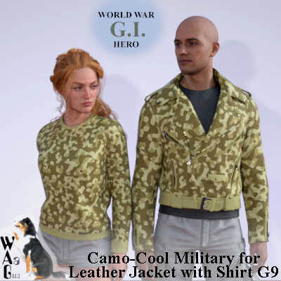 CAMO-COOL MILITARY Set-1 - dForce Leather Jack with Shirt G9