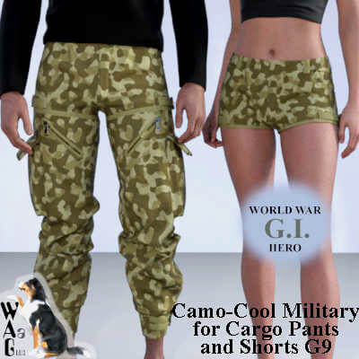 CAMO-COOL MILITARY Set-1 for dForce Cargo Pants &amp Shorts