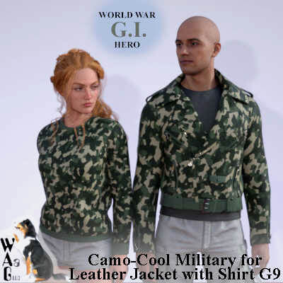 CAMO-COOL MILITARY Style-05 - dForce Leather Jack w Shirt G9