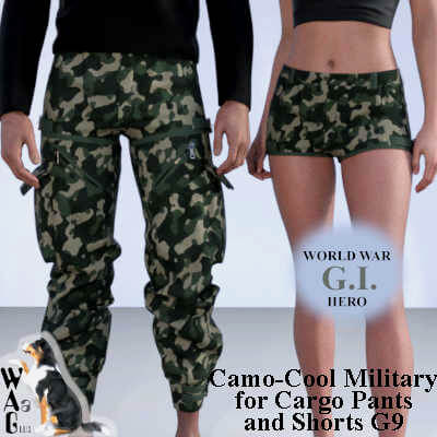 CAMO-COOL MILITARY Style-05 dForce Cargo Pants and Shorts G9