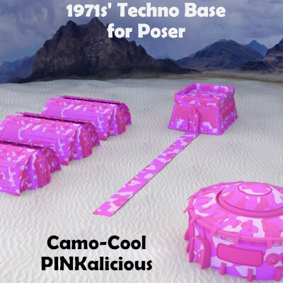 Camo-Cool Pink-Alicious Style for Techno Base in Poser