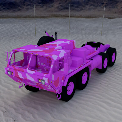 Camo-Cool Pink Style for Army Vehicle HEMTT in Daz Studio
