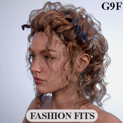 Fashion Fits - Crazy Hair for G3F Works on Genesis 9 Females