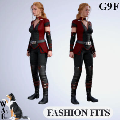 Fashion Fits - Darkshade Outfit G3F Works W Genesis 9 Female