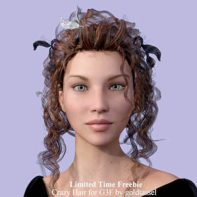 Free Crazy Hair for Genesis 3 Female G3F Installation