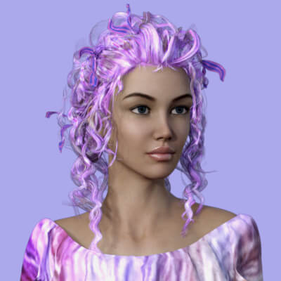 Rainbow Rock for Crazy Hair for Genesis 3 Female G3F in DS