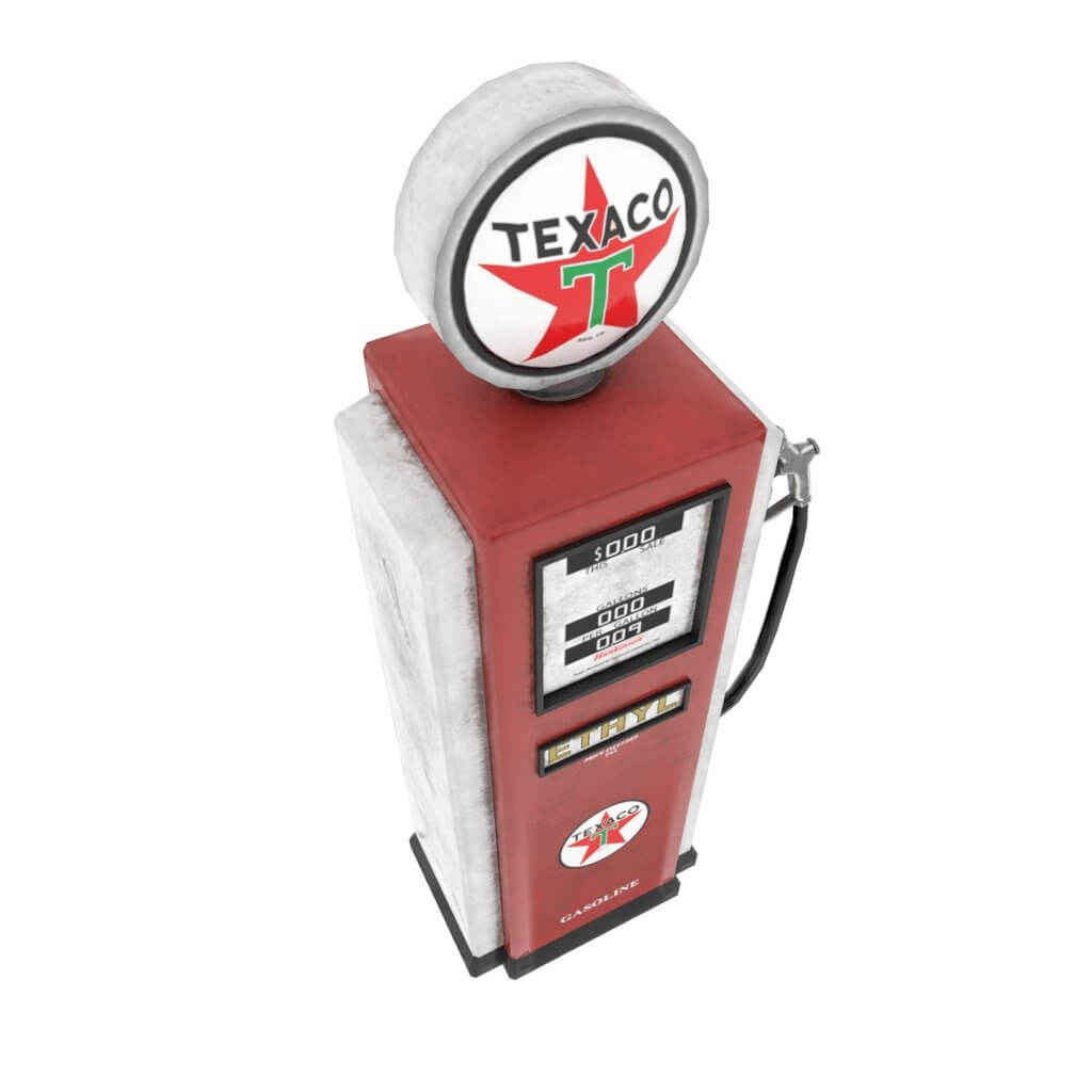 50s Petrol Gas Fuel Pump 3D Model by Ross Hankinson