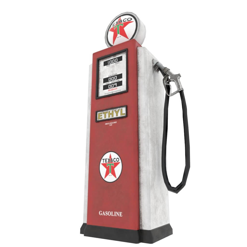 50s Petrol Gas Fuel Pump 3D Model by Ross Hankinson
