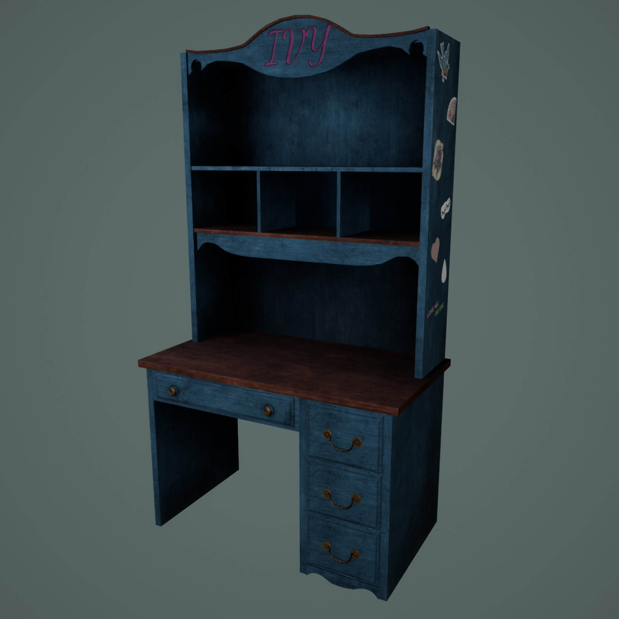 Tall Desk Shelf 3D Model by Ross Hankinson