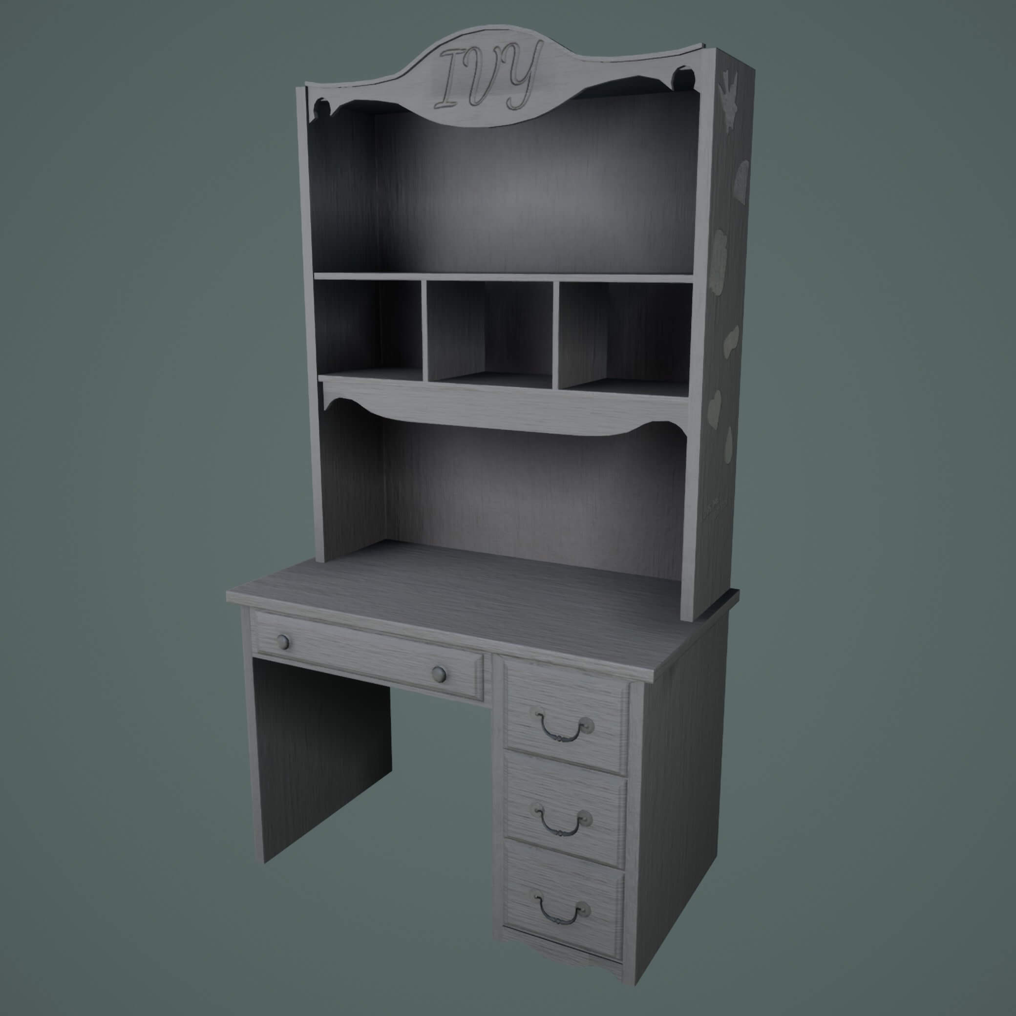 Tall Desk Shelf 3D Model by Ross Hankinson