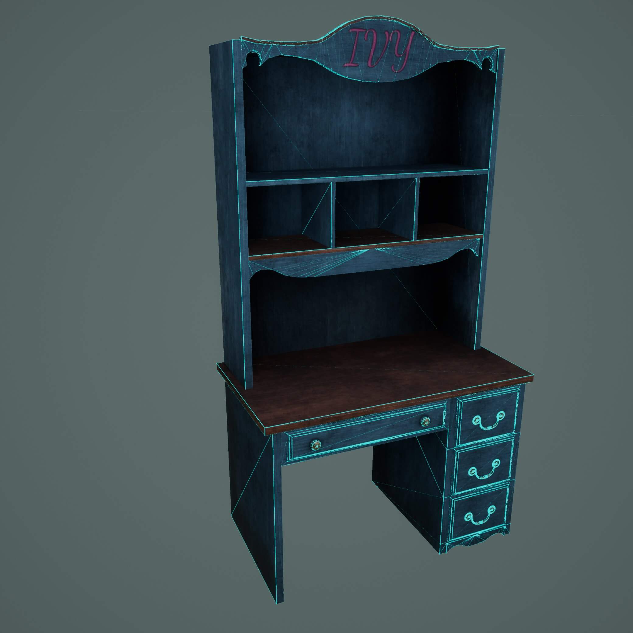 Tall Desk Shelf 3D Model by Ross Hankinson