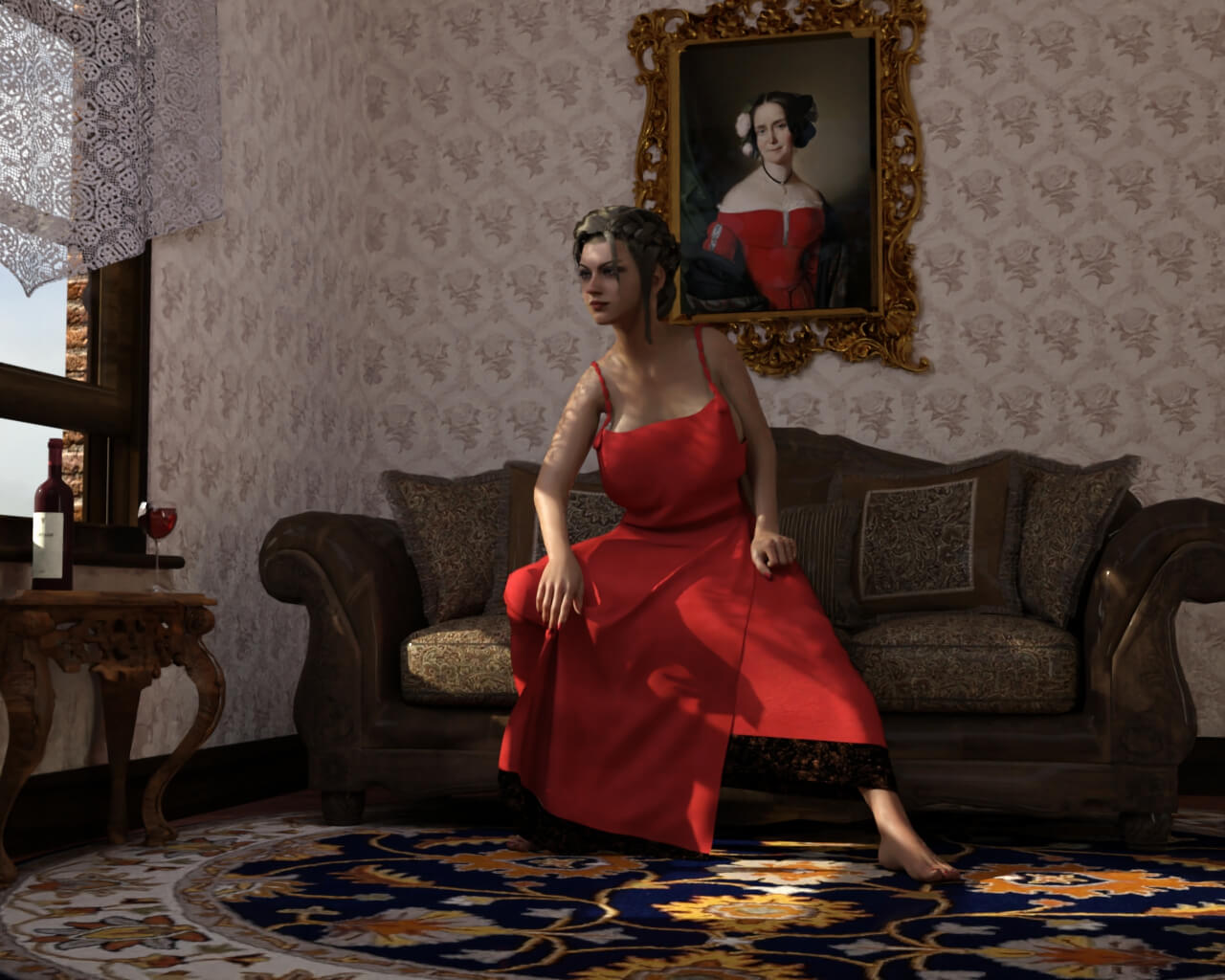 Women in red... 3D Render, Digital Art by Rozsakert67