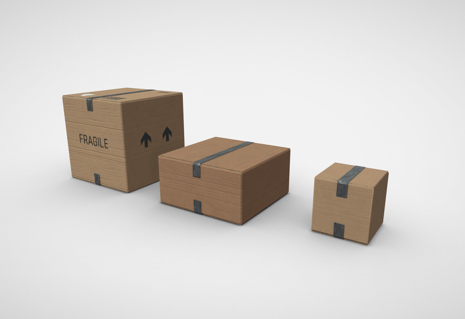 Cardboard Boxes Free 3D Model by RRFREELANCE