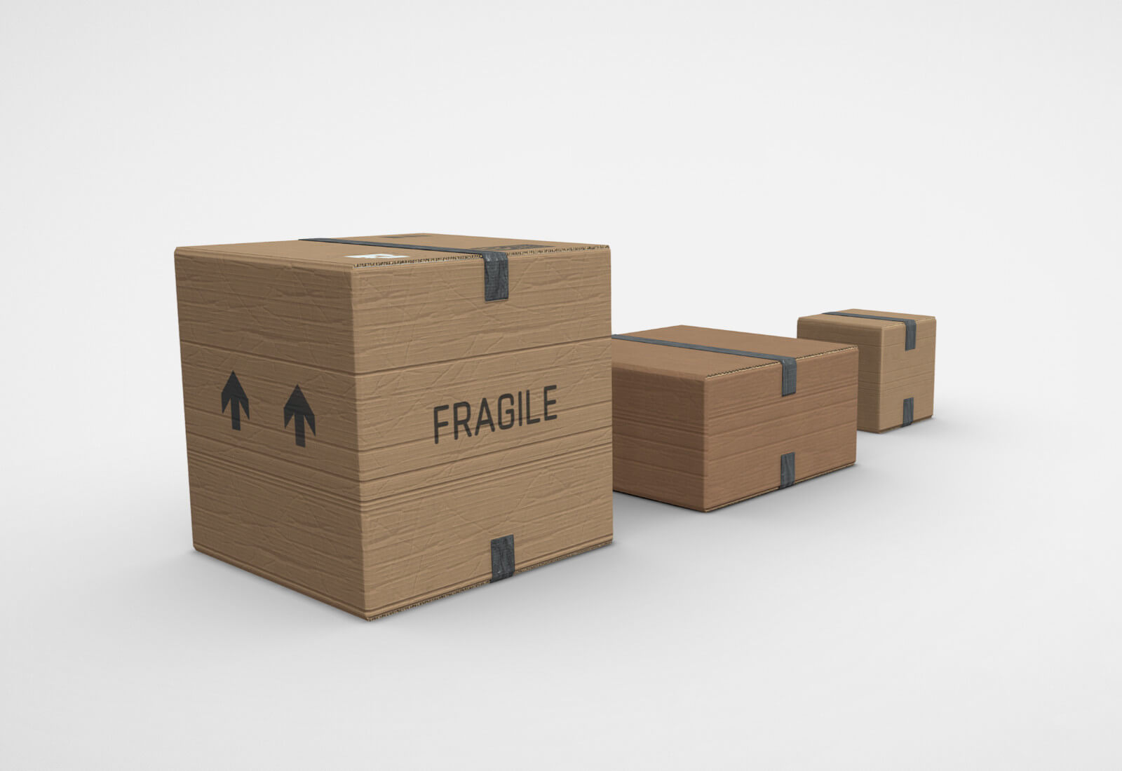 Cardboard Boxes Free 3D Model by RRFREELANCE