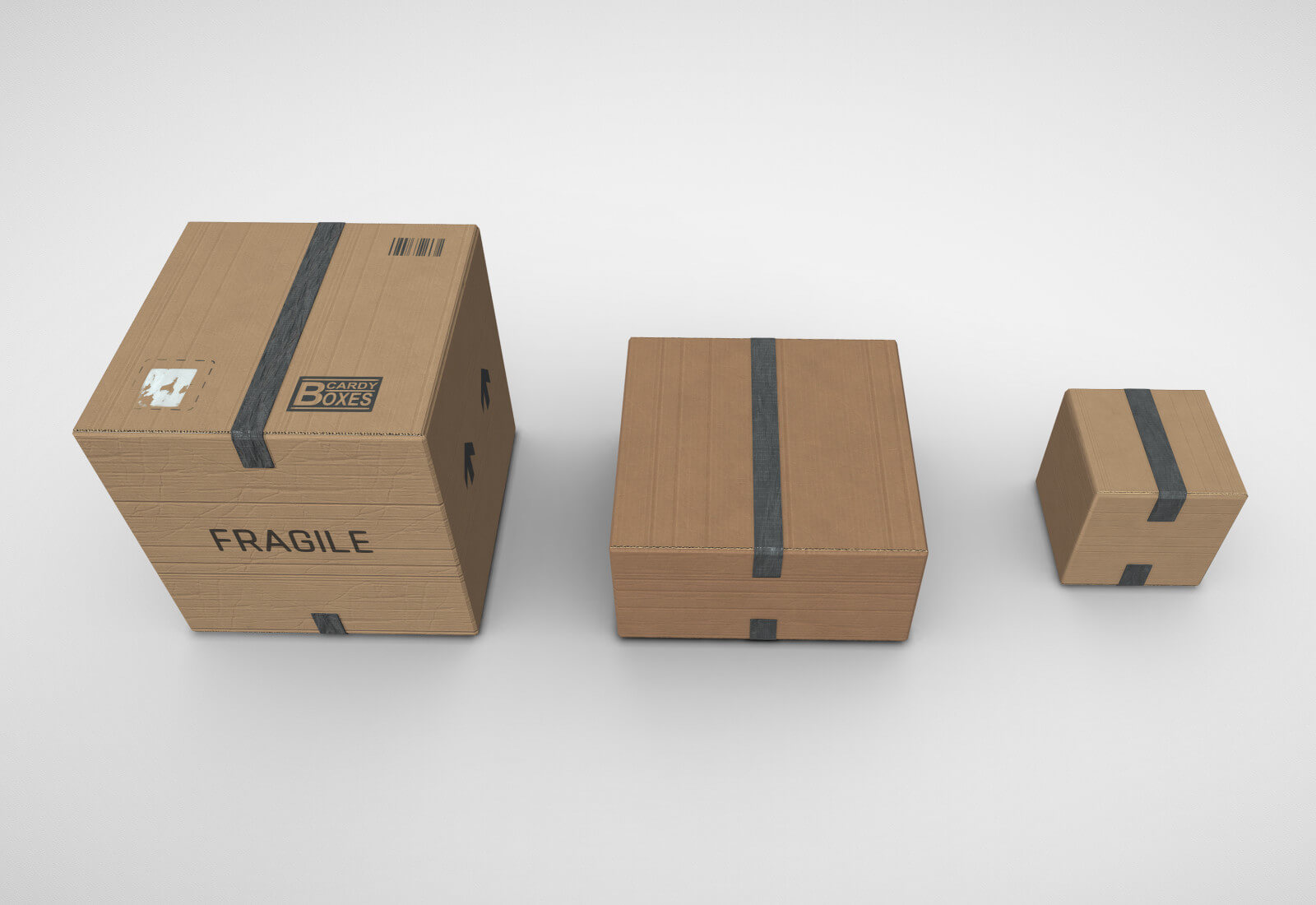 Cardboard Boxes Free 3D Model by RRFREELANCE