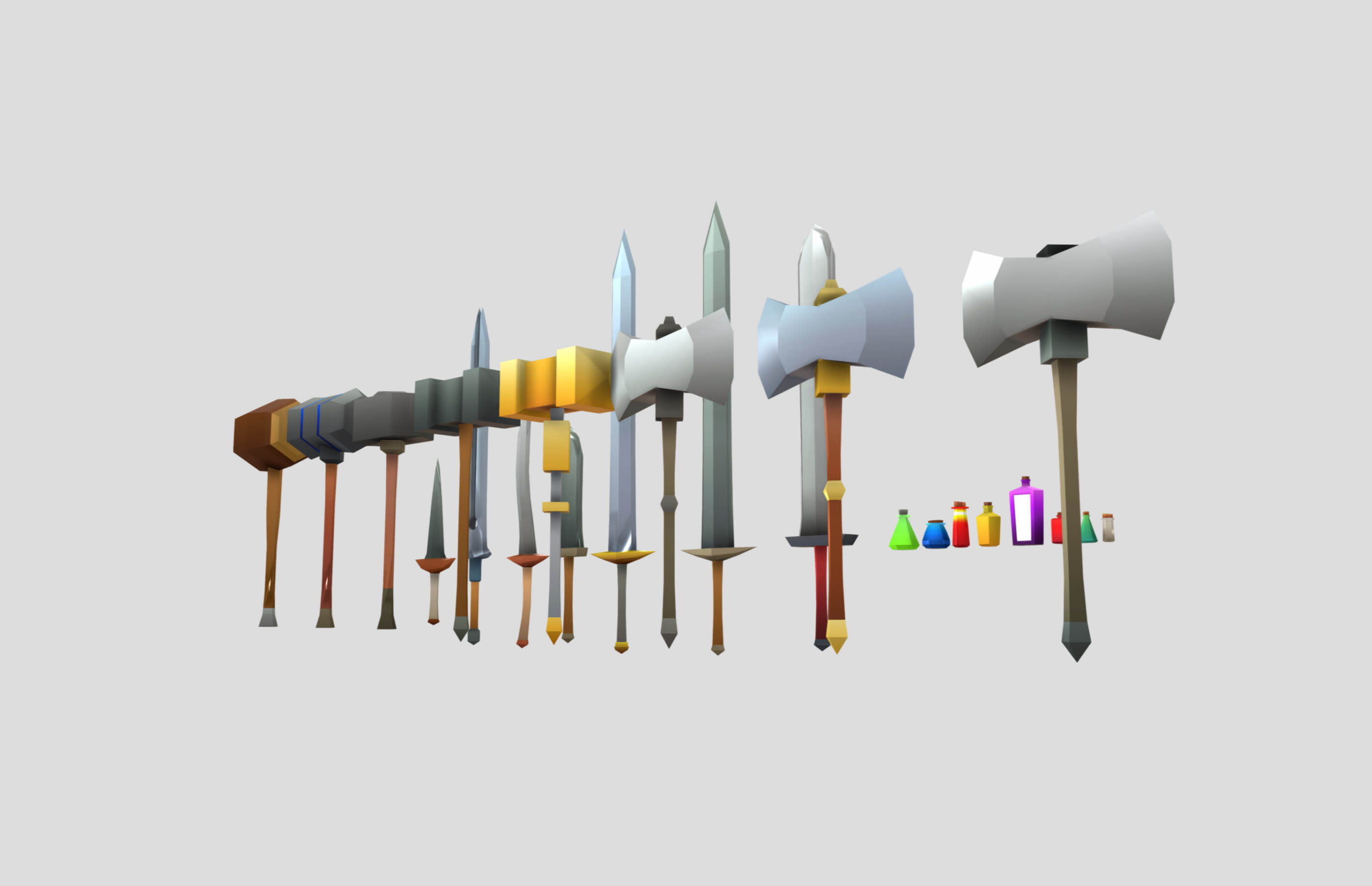 Elixir Low Poly Low Poly Style Wepaons - 3D Model by RRFREELANCE