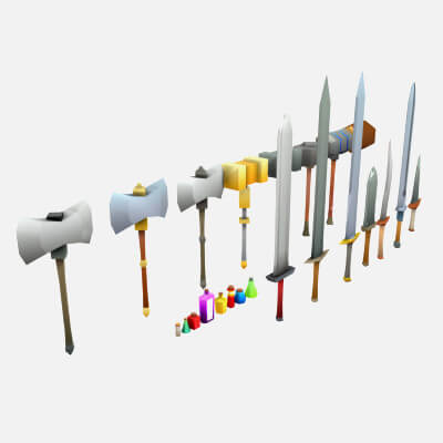 Low Poly Style Wepaons