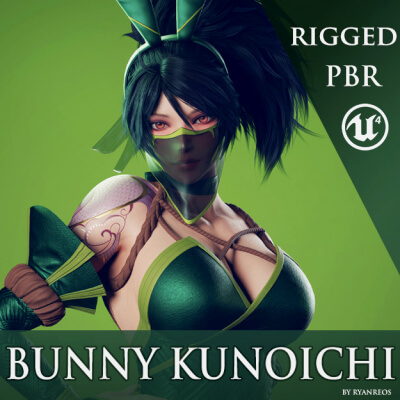 Bunny Kunoichi - Game Ready