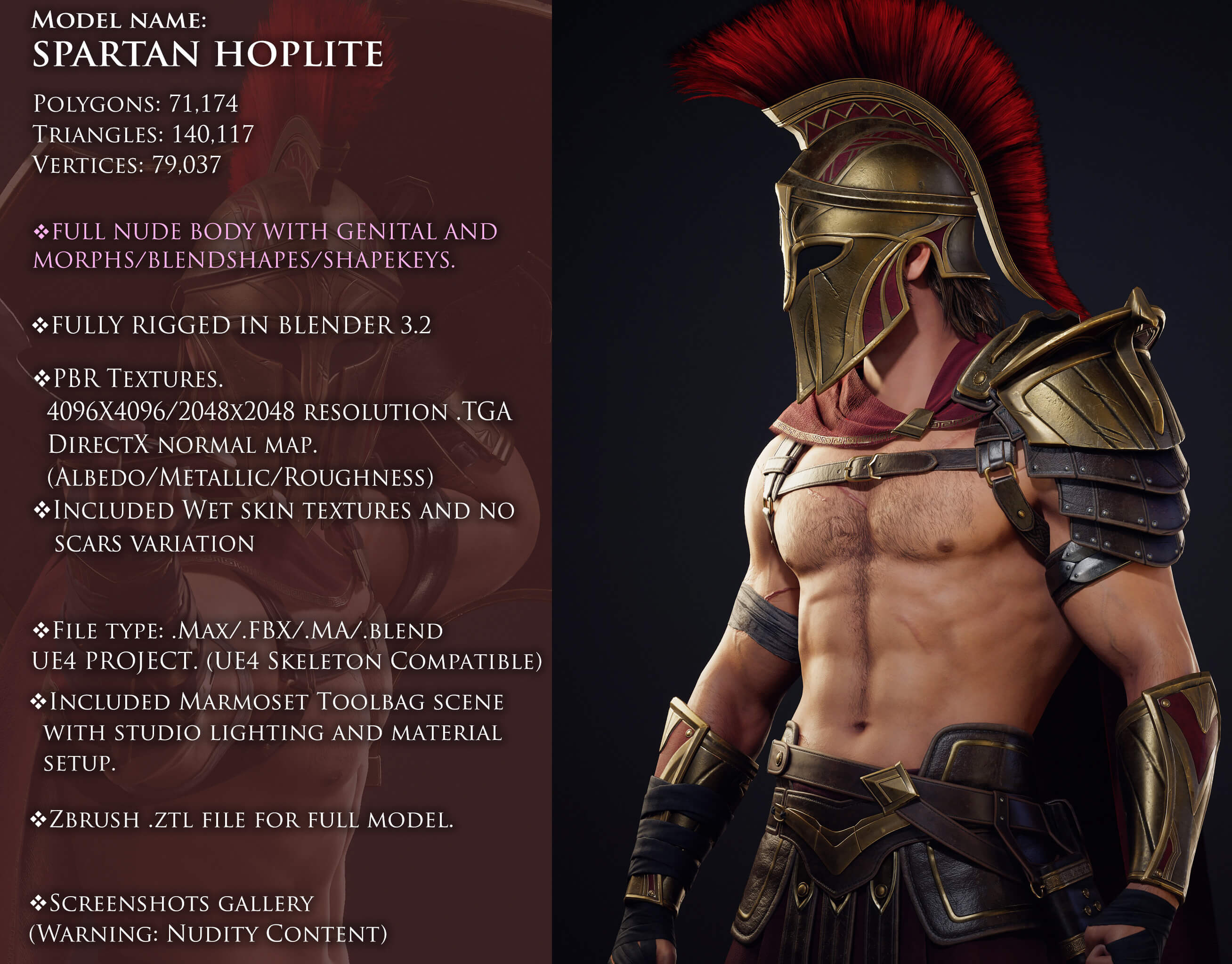Spartan Hoplite 3D Model By RyanReos