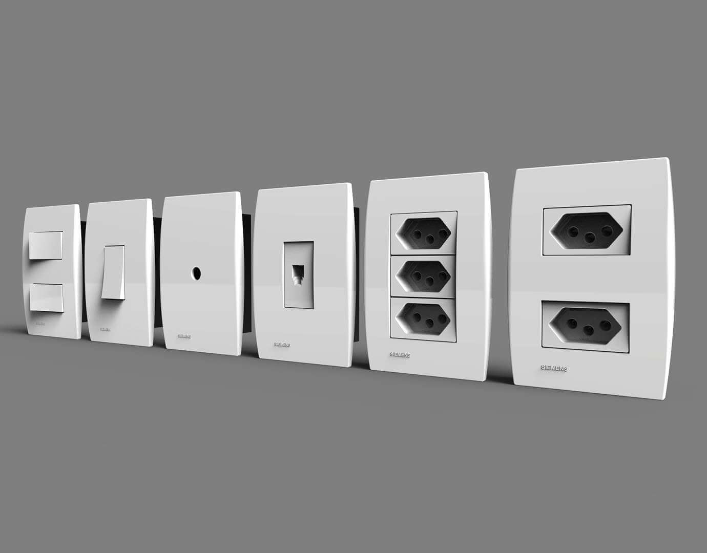 Switch Outlet Models Siemens Outlets and Switches - 3D Model by rzo