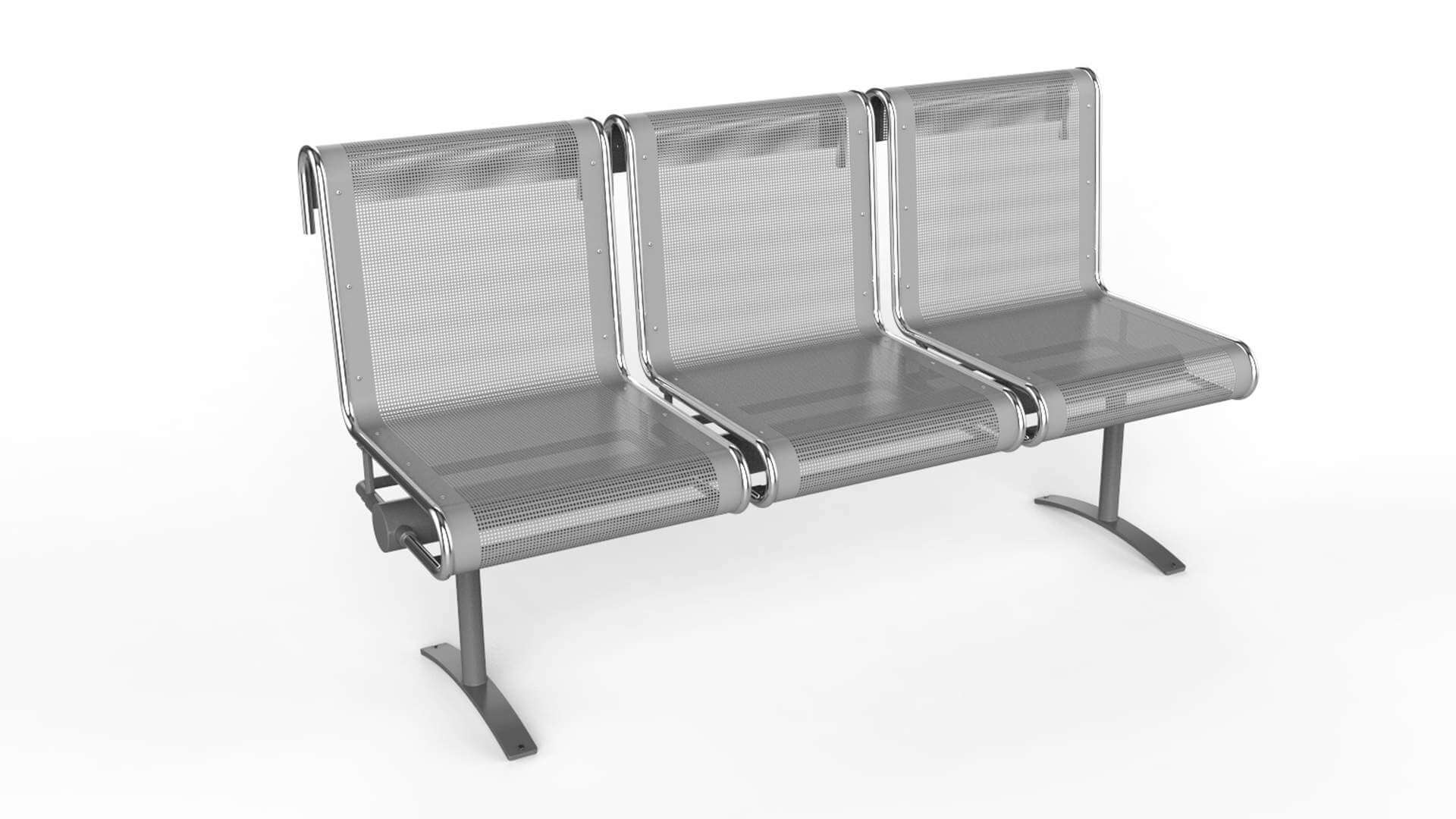 Waiting Room Chair 3 Seats 3D Model by rzo