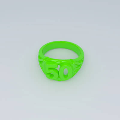 Plastic Ring Number 50 - 3D Model by Saeed2352