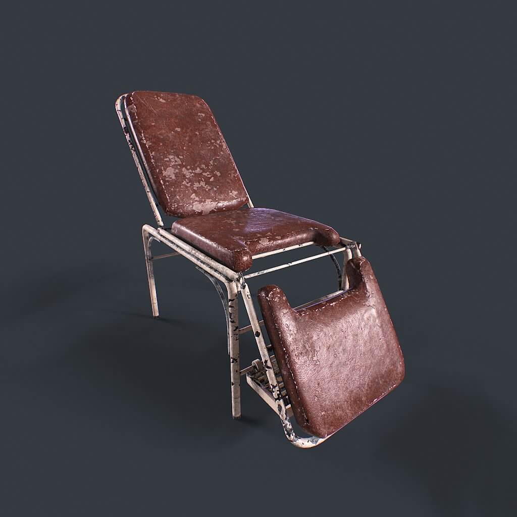 Vintage Hospital Bed 3D Model by salex