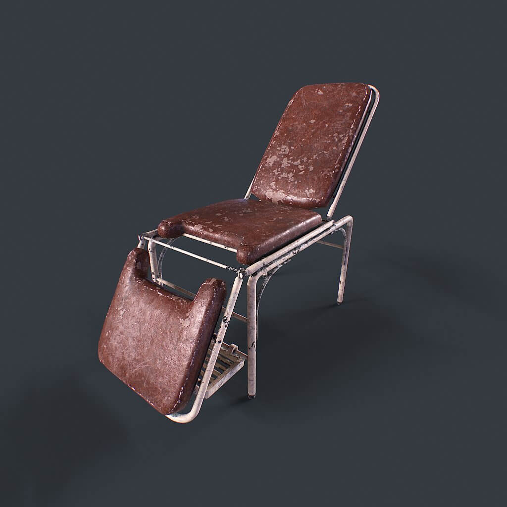 Vintage Hospital Bed 3D Model by salex