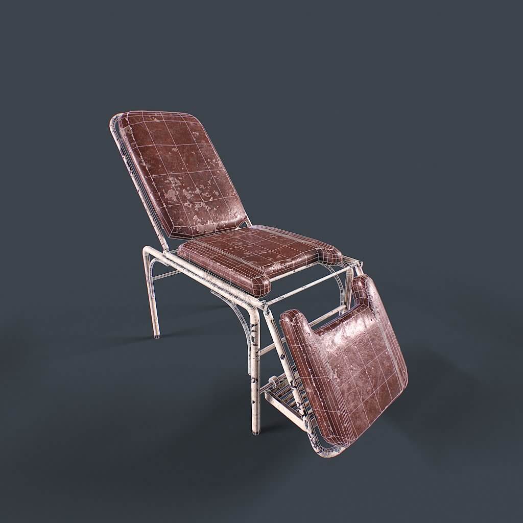 Vintage Hospital Bed 3D Model by salex