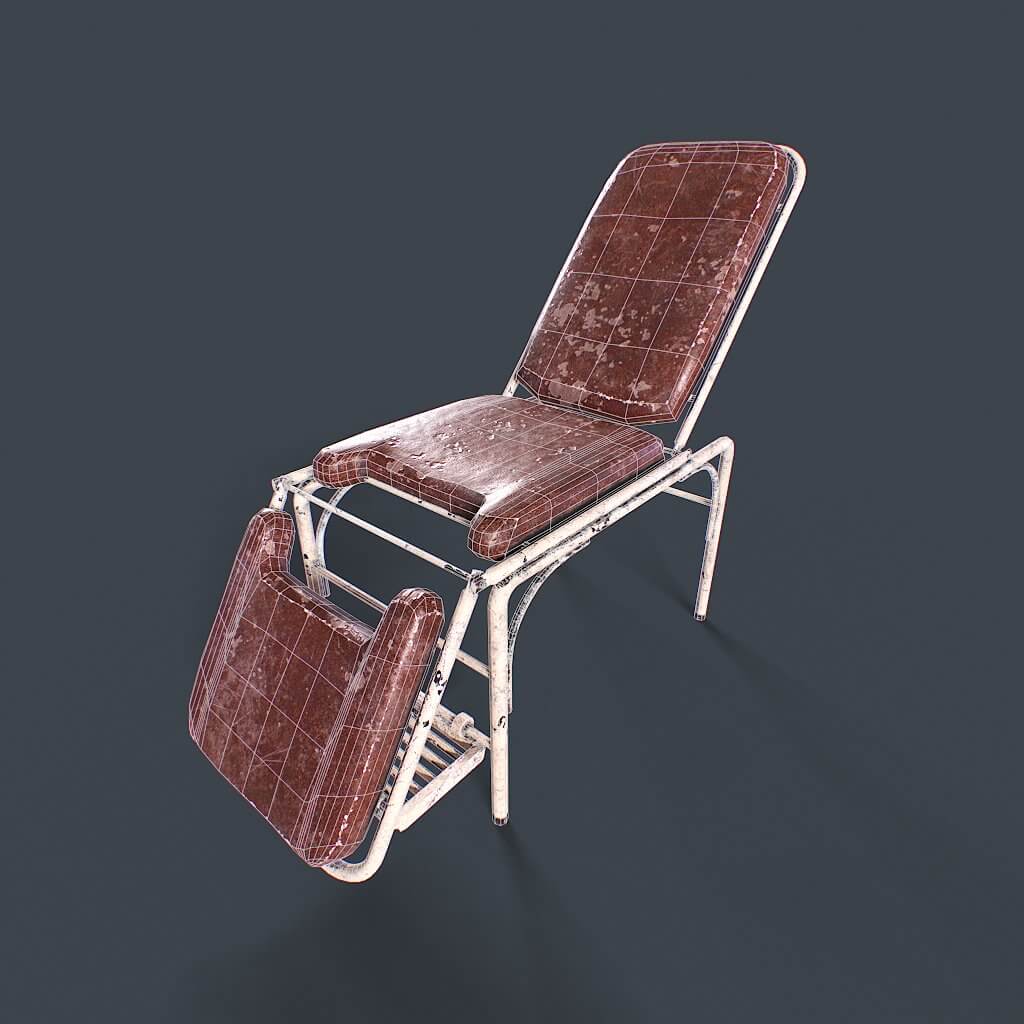 Vintage Hospital Bed 3D Model by salex