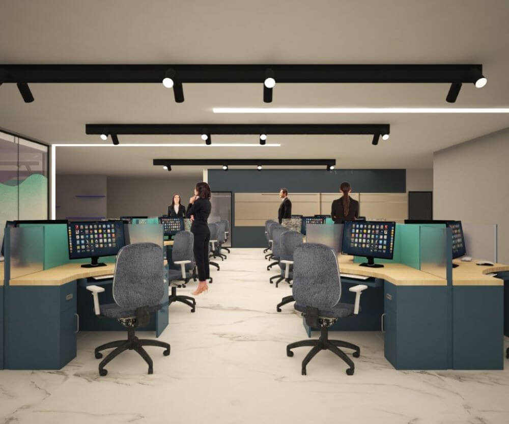 Office workstations 3d model 3D Render RenderHub Gallery