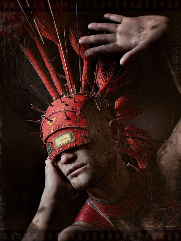 Feel my Pain 3D Render, Digital Art by Samara Blue