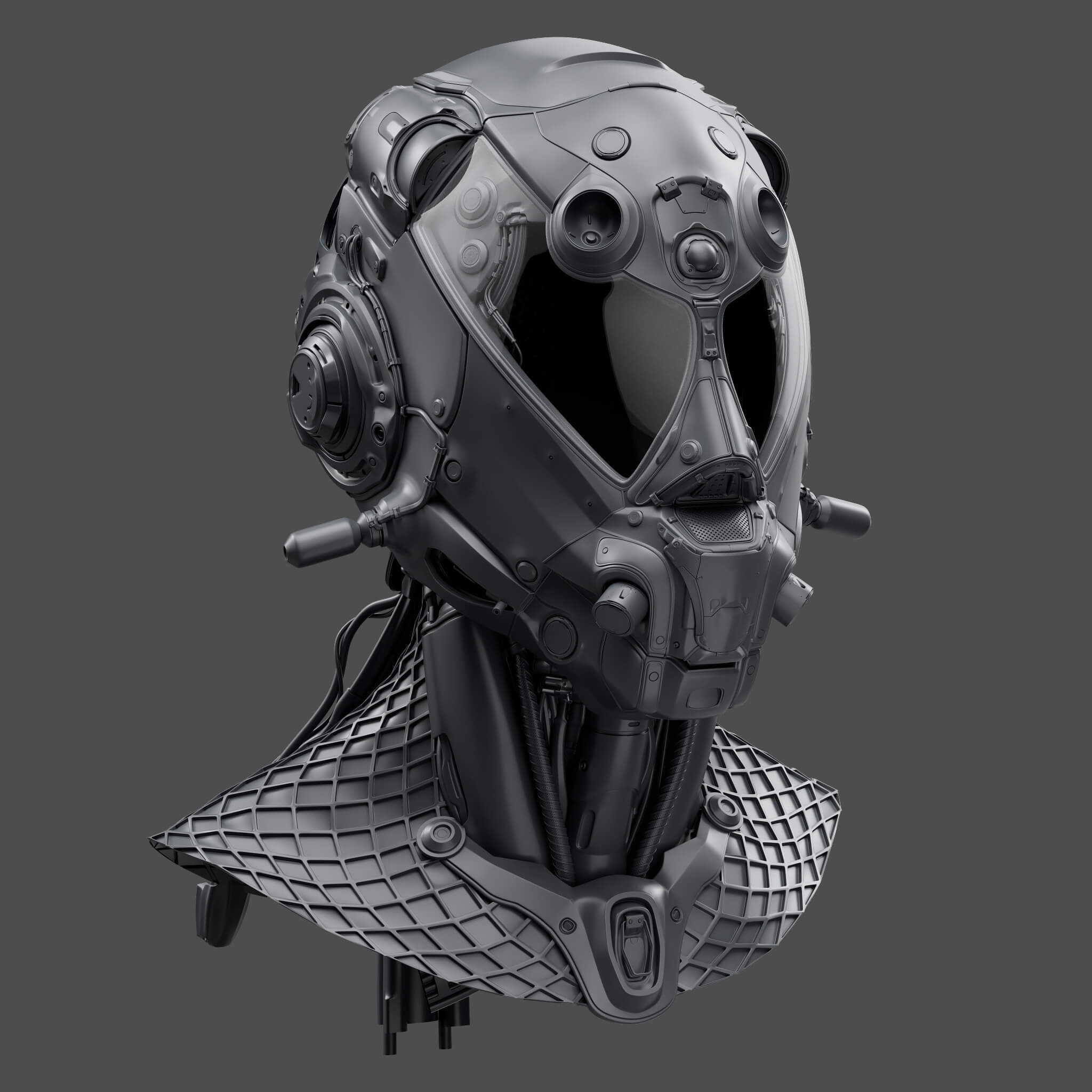 Cyberpunk Helmet 3D Model by samsimsom