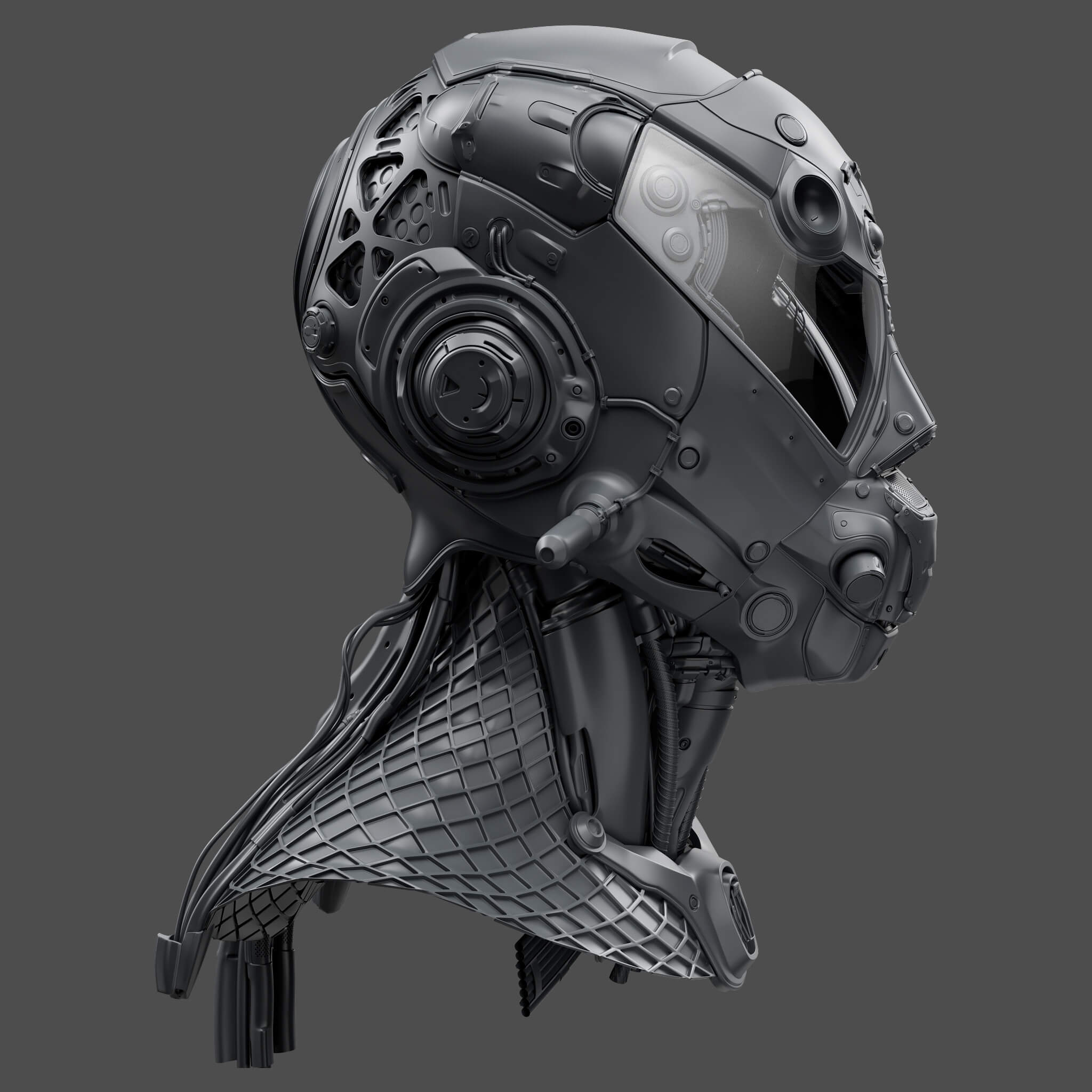 Cyberpunk Helmet 3D Model by samsimsom
