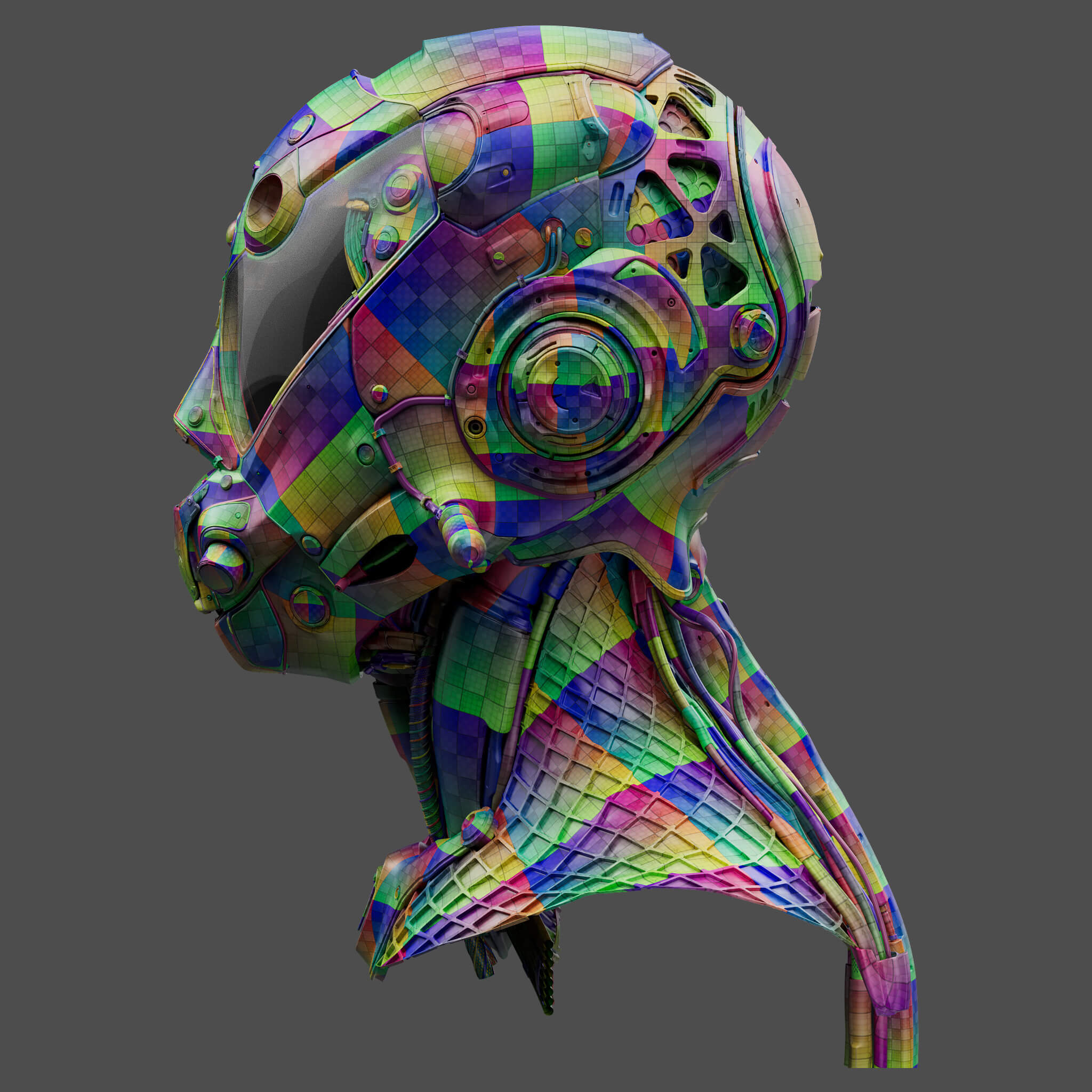 Cyberpunk Helmet 3D Model by samsimsom