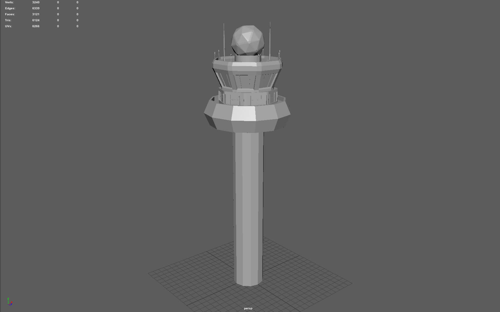Airport Tower - 3D Model by sanchiesp