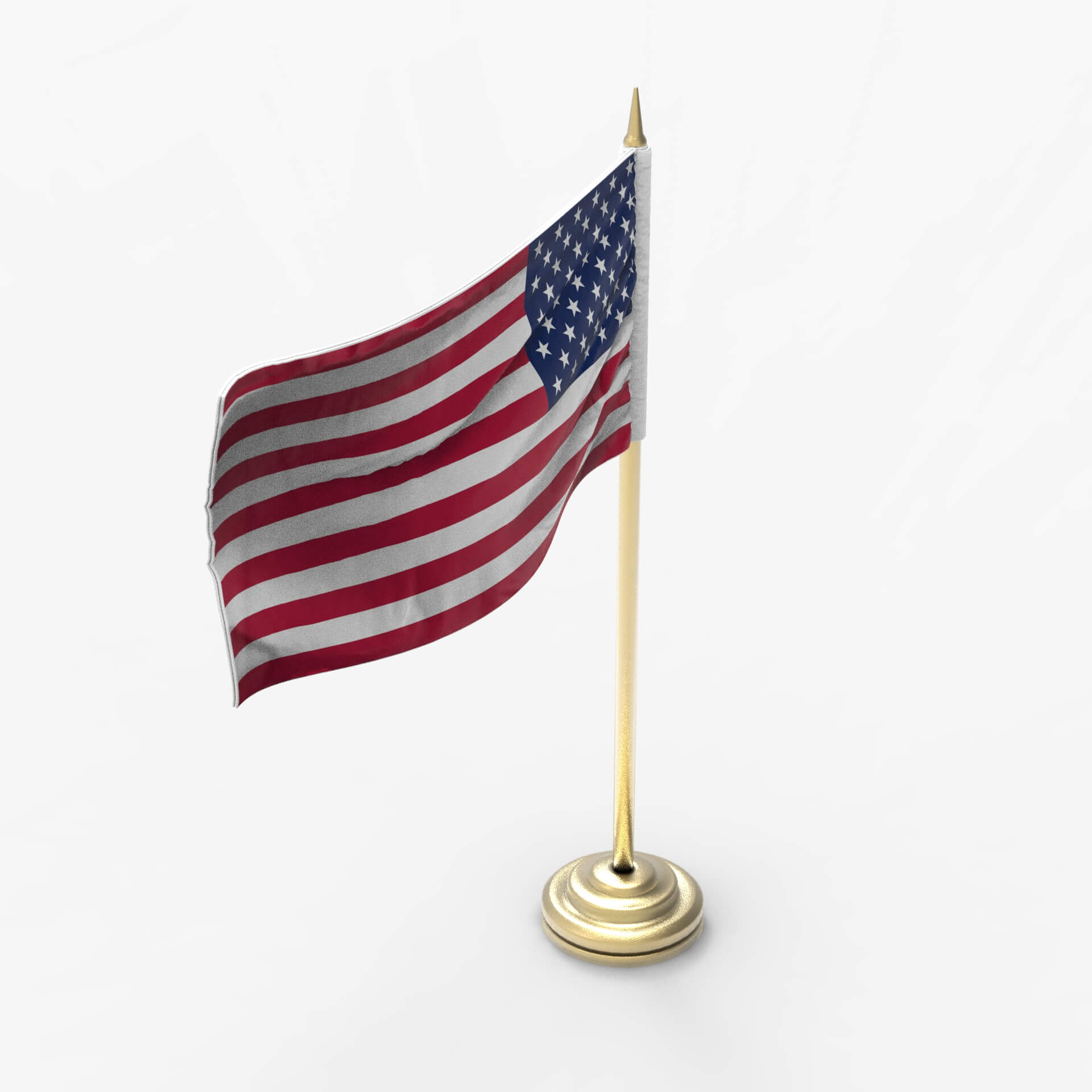American Flag on a Pole - 3D Model by sanchiesp