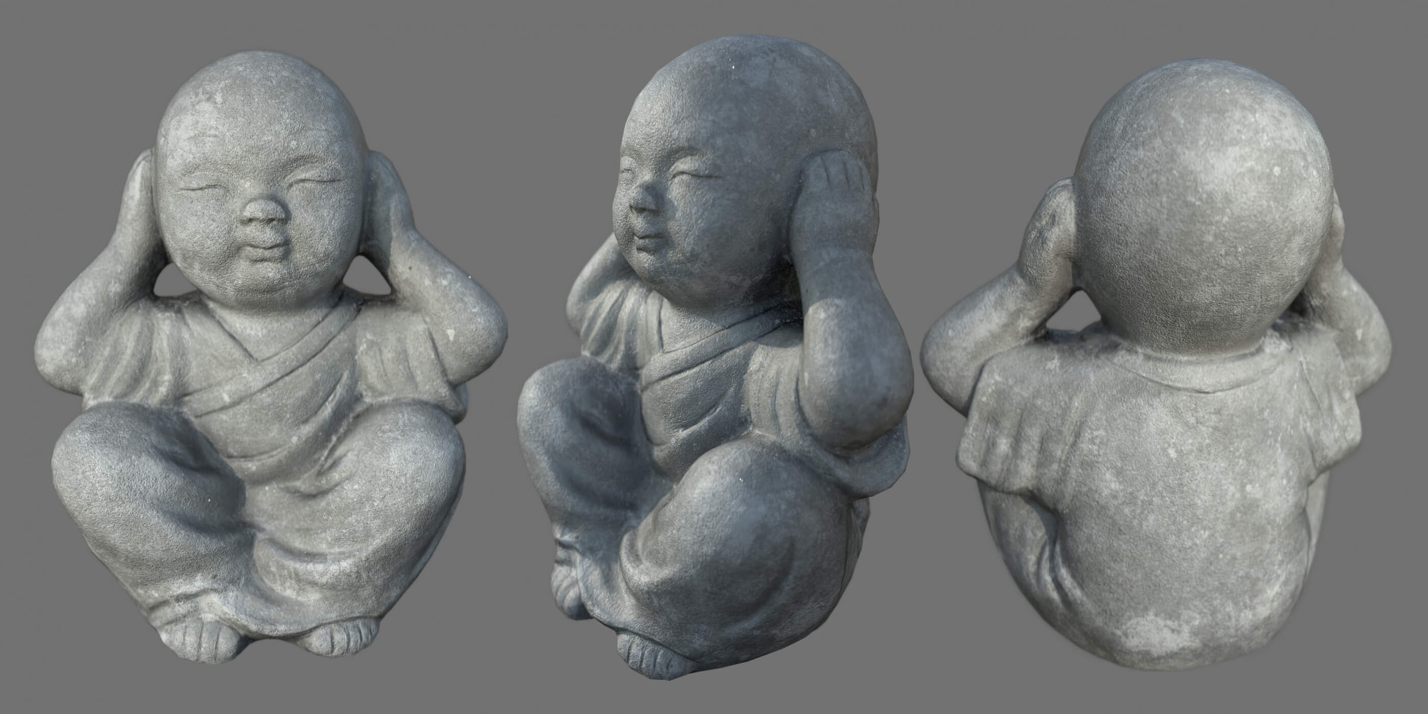 Buddha Covers His Ears 3D Model by sanchiesp