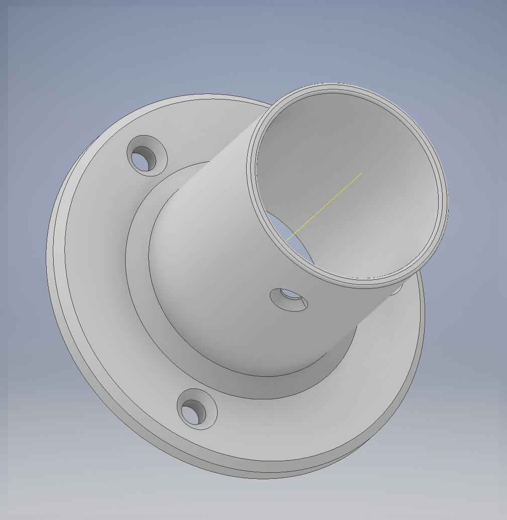 Wall Mount Rode Closet Rod Wall Mount Bracket - 3D Model by sanchiesp