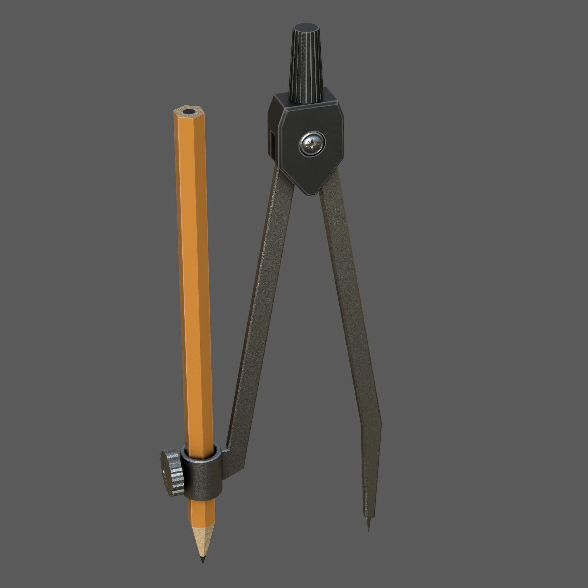 Compass Drawing Tool 3D Model by sanchiesp