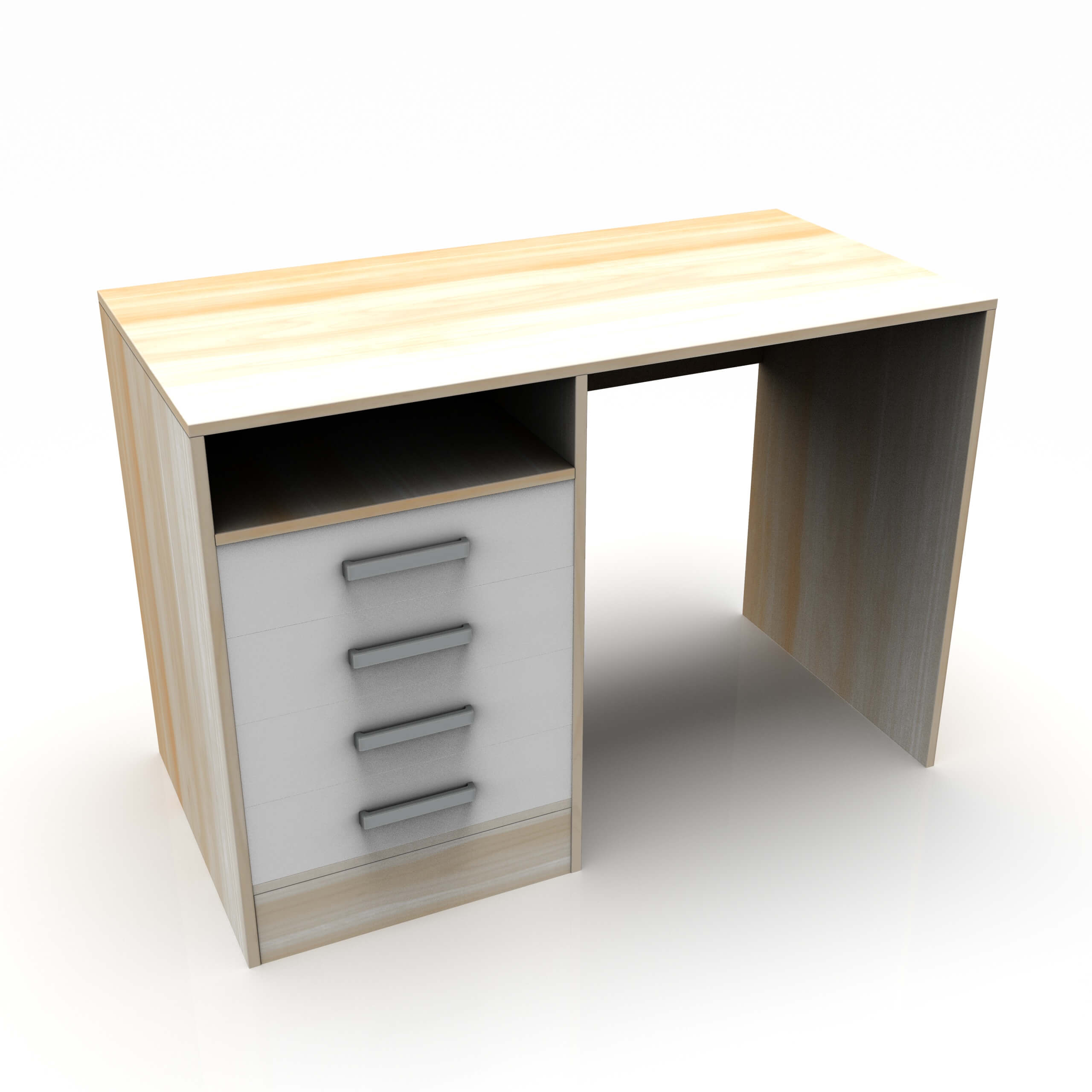 Desk Table With Drawers - 3D Model by sanchiesp