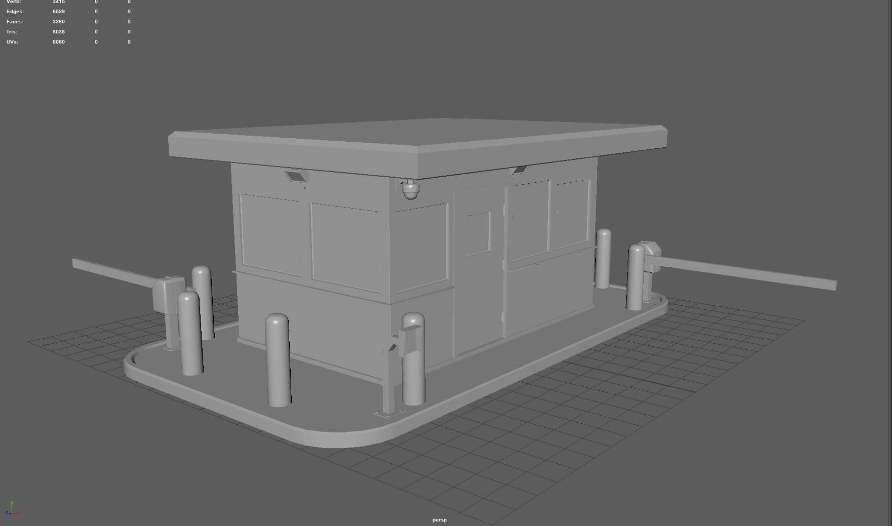 Guard Shack Building - 3D Model by sanchiesp