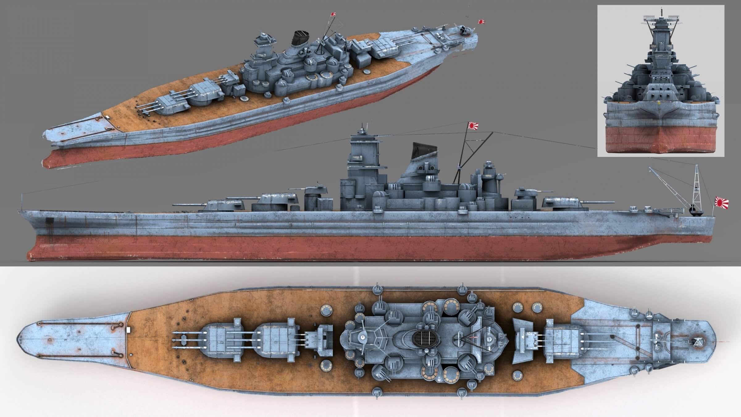 Model Factory Hiro Japanese Battleship Musashi Multi Material Kit My