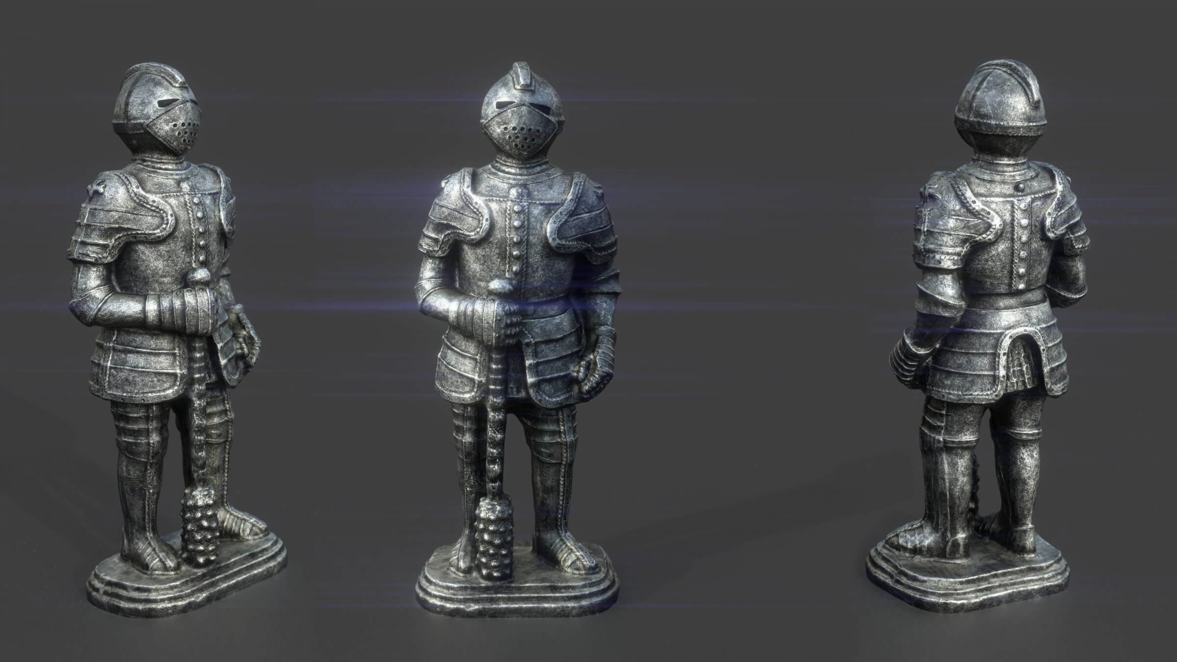 Medieval Knight Statue 4 - 3D Model by sanchiesp