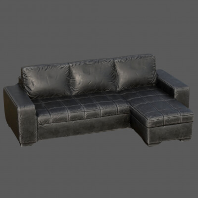 Modern Sectional Sofa With Chaise Lp – Stylish Low-Pol 3D Model by ...