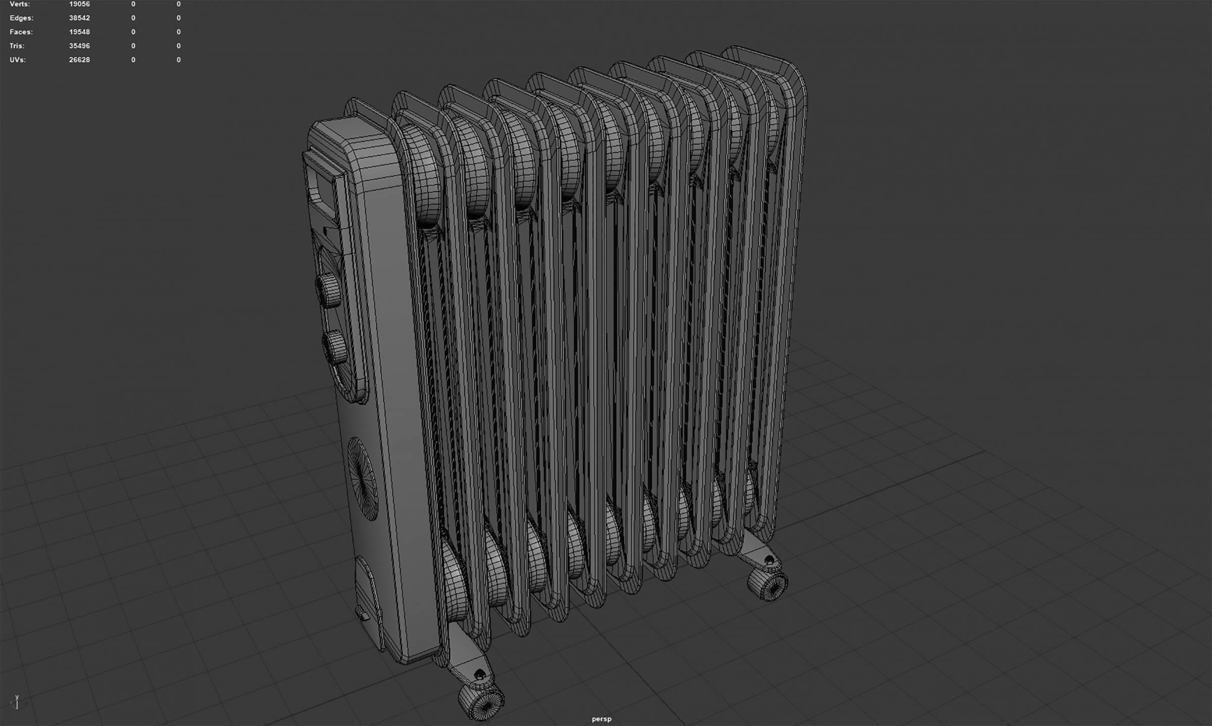 Oil Radiator Drawing Oil Radiator - 3D Model by sanchiesp