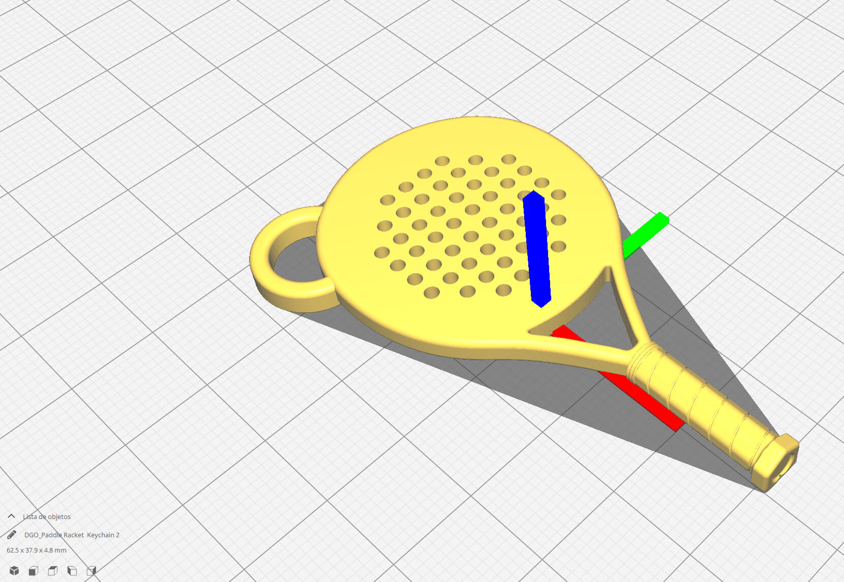 Paddle Racket Stl Model Paddle Tennis Racket Keychain - 3D Print Model by sanchiesp