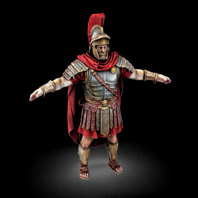 Roman Warrior – Low Poly Game Ready 3D Model + 4K PBR by sanchiesp