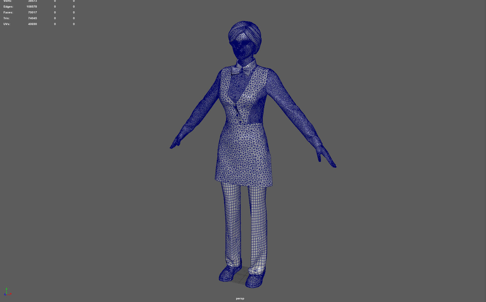 Young Female Waiter - 3D Model by sanchiesp