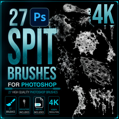 27 Spit Brushes for Photoshop